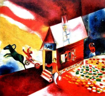 Marc Chagall Werke - Burning House Zeitgenosse Marc Chagall
